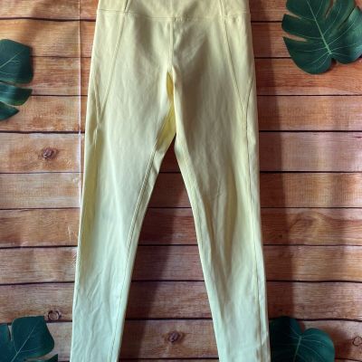 Girlfriend Collective Sz S Compressive High Rise Lemon Yellow 7/8 Long Leggings